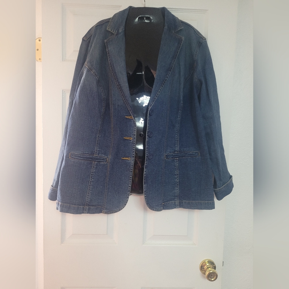 St. John's Bay Women's Blue Jean Jacket - Picture 1 of 10
